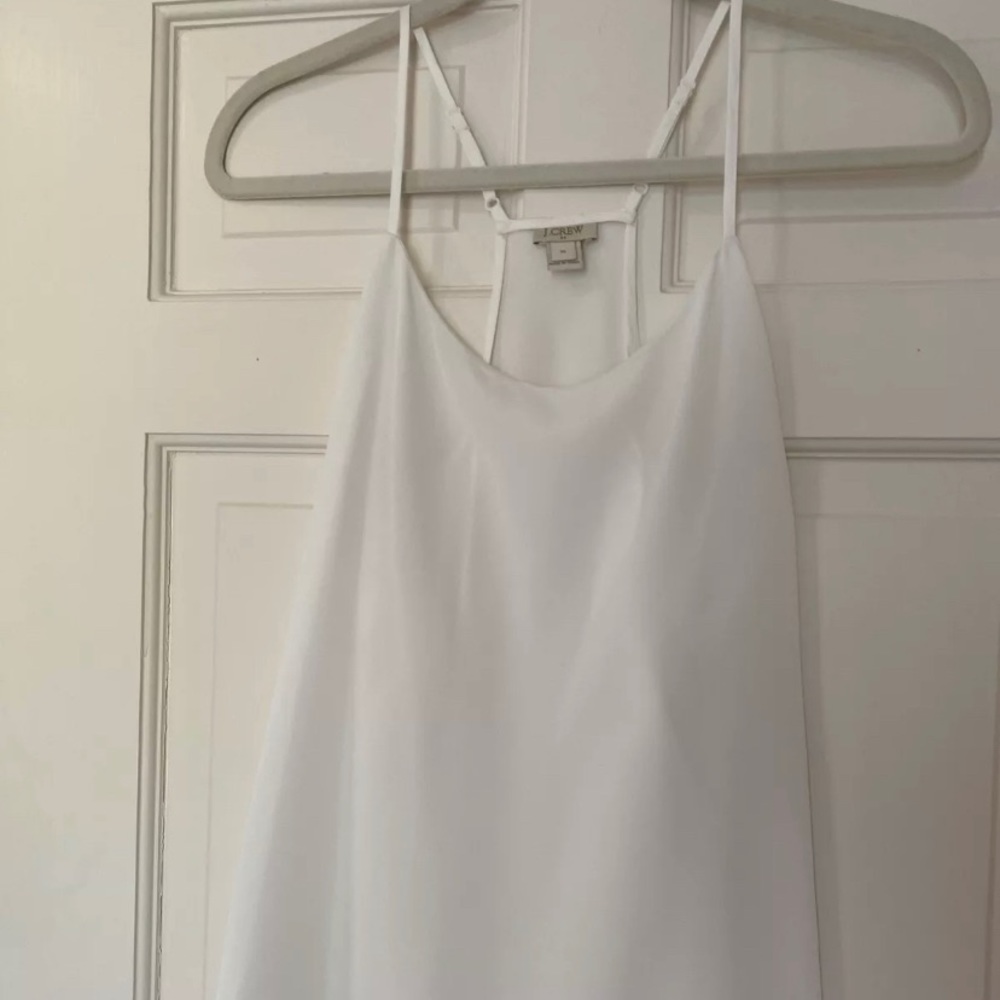 J. Crew Ivory Spaghetti Strap A-line Sheer Top